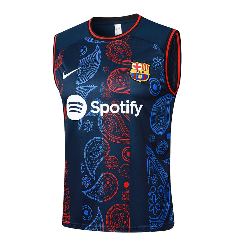 Conjunto Barcelona Treino Regata 24/25 - Vermelho e Azul